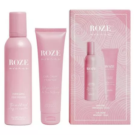 Roze Avenue Duo Box, zestaw do włosów kręconych, pianka + krem, 250ml + 150ml