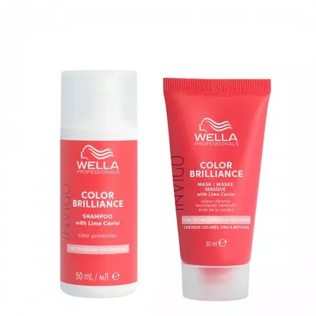 Wella INVIGO Color Brilliance, zestaw podróżny do włosów farbowanych, włosy cienkie i normalne, szampon + maska