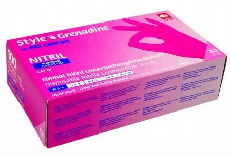 Ampri, rękawiczki nitrylowe, różowe, rozmiar XS, 100 sztuk