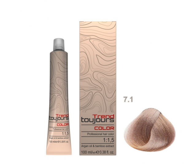 Trend Toujours Professional Color Care, farba do włosów, 7.1, 100ml