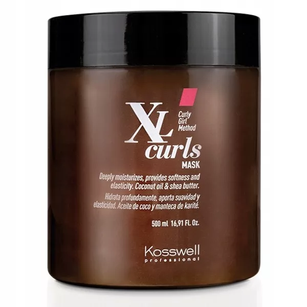 Kosswell XL Curls, intensywnie nawilżająca maska do włosów kręconych, 500ml