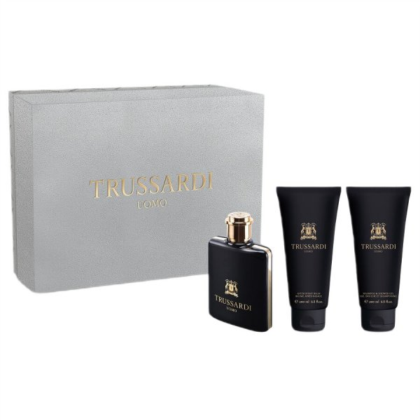 Trussardi Uomo zestaw woda toaletowa spray 100ml + balsam po goleniu 200ml + żel pod prysznic 200ml (M)