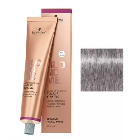 Schwarzkopf BlondMe Blonde Toning, pastelowa baza tonująca w kremie, stalowo-niebieski blond, 60ml
