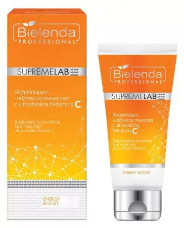 Bielenda Professional Supremelab, Energy Boost, rozjaśniająco-odżywcza maseczka ze stabilną Witaminą C, 70ml