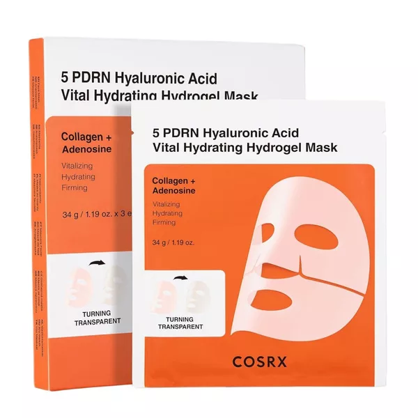 COSRX 5 PDRN Hyaluronic Acid Vital Hydrating Hydrogel Mask hydrożelowa maseczka w płachcie z kwasem hialuronowym 3szt.