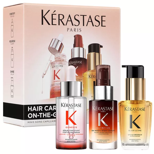 Kerastase Mini Hero, zestaw prezentowy olejków do włosów, genesis serum 30ml, nutritive serum noc 30ml, olejek elixir ultime 30ml