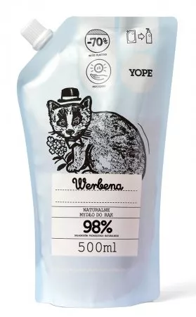 Yope, naturalne mydło w płynie, werbena, refill, 500ml