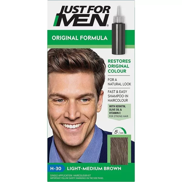 Just For Men, szampon koloryzujący, jasny średni brąz H-30