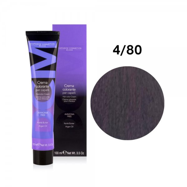 Diapason DCM, farba bez amoniaku, 4/80 Intensywny Fioletowy Kasztan, 100ml