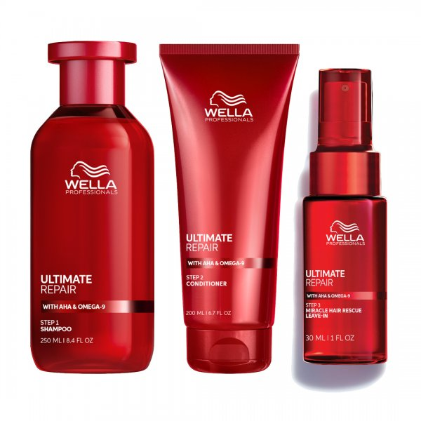 Wella Ultimate Repair, zestaw: szampon + odżywka + serum Miracle
