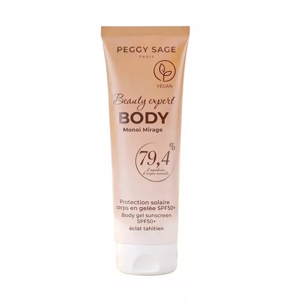 Peggy Sage Monoï Mirage, żel do ochrony przeciwsłonecznej ciała SPF 50+, Éclat Tahitien, 75 ml