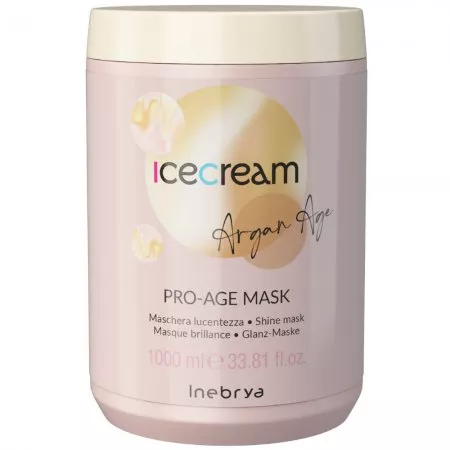 Inebrya Ice Cream Argan Age Pro-Age, maska nabłyszczająca z olejkiem arganowym, 1000ml