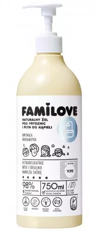 Yope Familove, płyn do kąpieli & żel pod prysznic, kwitnąca bergamotka, 750ml