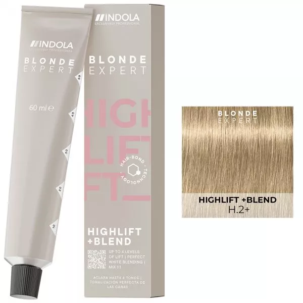 Indola Blonde Expert Highlift +Blend, farba rozjaśniająca do 4 tonów + pokrycie białych włosów, H.2+/100.2+, 60ml