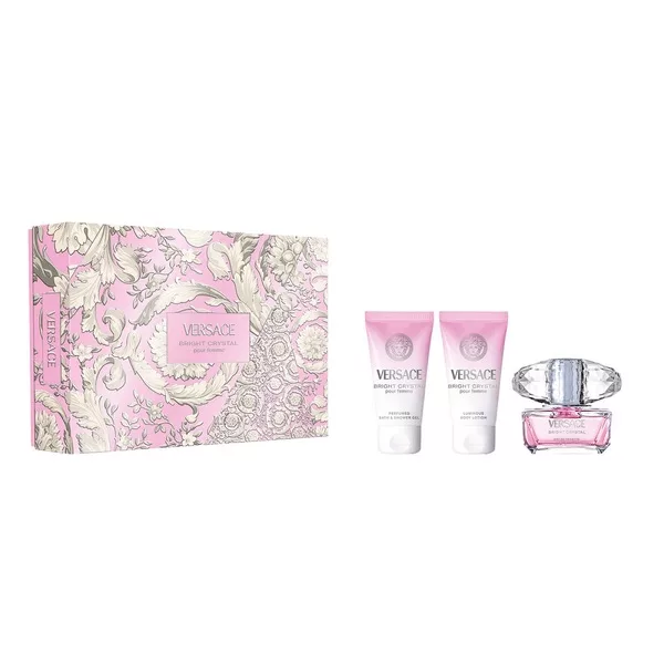 Versace Bright Crystal zestaw woda toaletowa spray 50ml + żel pod prysznic 50ml + balsam do ciała 50ml (W)