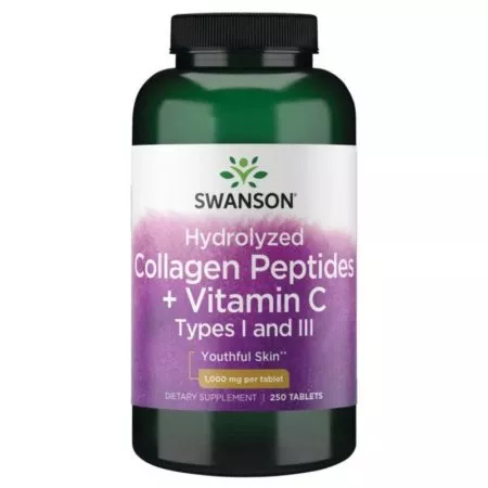Swanson Hydrolizowany kolagen I i III + C 250tab