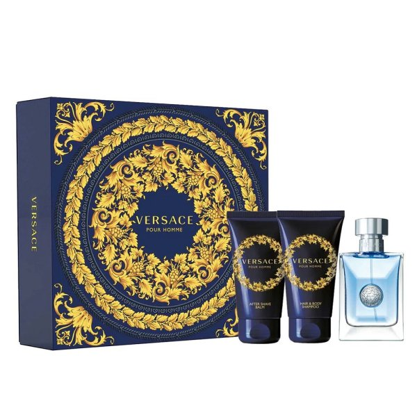 Versace Pour Homme zestaw woda toaletowa spray 50ml + balsam po goleniu 50ml + żel pod prysznic 50ml (M)