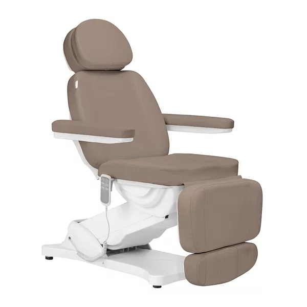 Fotel kosmetyczny elektryczny Sillon Classic 3 silniki brązowy - dostępny w 48h