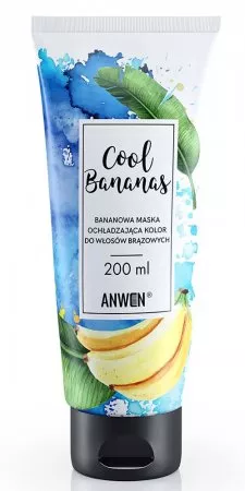 Anwen Cool Bananas, maska ochładzająca kolor do włosów brązowych, 200ml
