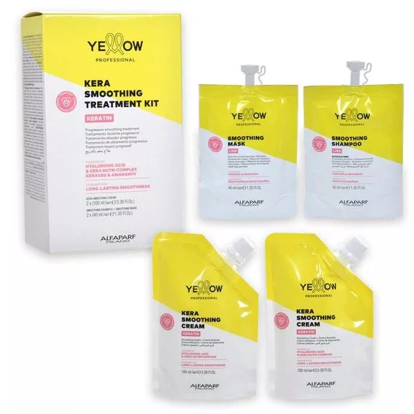 Yellow Professional Keratin Smoothing Treatment Kit, zestaw do wygładzania włosów do wykonania dwóch zabiegów