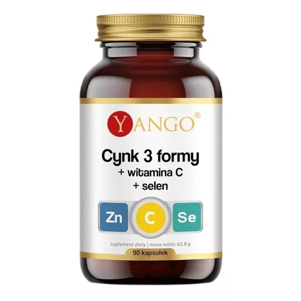 Yango Cynk 3 formy + witamina C + selen suplement diety 90 kapsułek