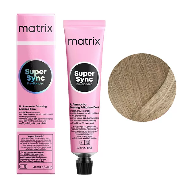 Matrix Super Sync Pre-Bonded, krem do koloryzacji ton w ton, 8AG, 90ml