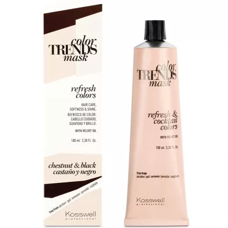 Kosswell Color Trends Mask, kremowa farba do półtrwałej koloryzacji, chestnut&black, 100ml