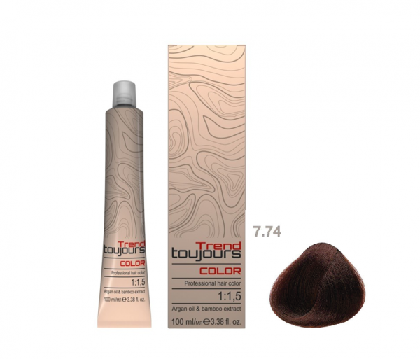 Trend Toujours Professional Color Care, farba do włosów, 7.74, 100ml