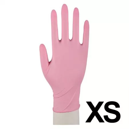 Abena, rękawiczki nitrylowe bezpudrowe, rozmiar XS, różowe, 100 sztuk