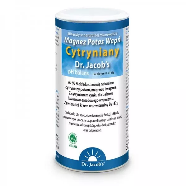 Dr Jacobs pH Balans Magnez Potas Wapń Cytryniany proszek zasadowy suplement diety 300g