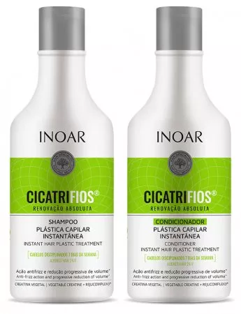 INOAR CicatriFios DUO PACK, szampon + odżywka do włosów zniszczonych, 2x500ml