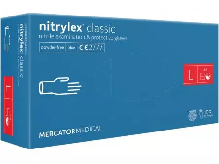 Mercator Nitrylex Basic, rękawiczki nitrylowe, niebieskie, rozmiar L, 100szt