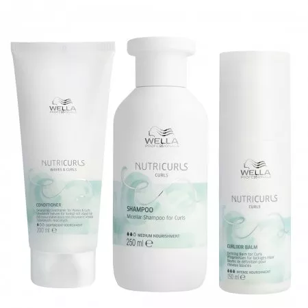 Wella Nutricurls, zestaw do włosów kręconych, szampon + odżywka + balsam