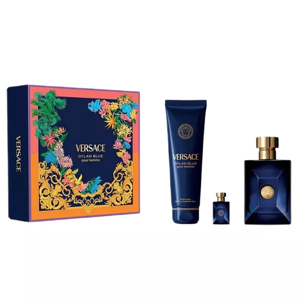 Versace Pour Homme Dylan Blue zestaw woda toaletowa spray 100ml + woda toaletowa spray 10ml + żel pod prysznic 150ml (M)
