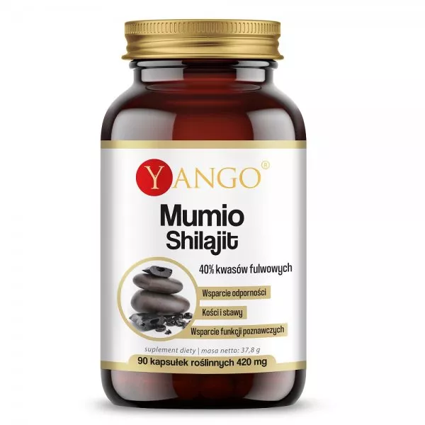 Yango Mumio Shilajit 40% kwasów fulwowych suplement diety 90 kapsułek