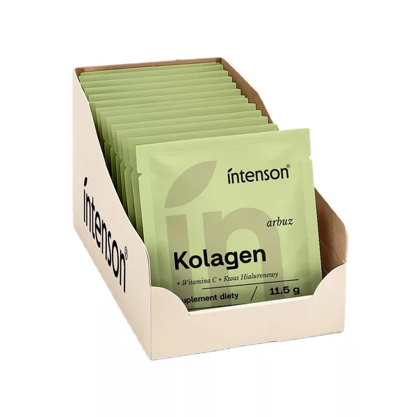 Intenson Kolagen + Witamina C + Kwas Hialuronowy suplement diety Arbuz 20x11.5g