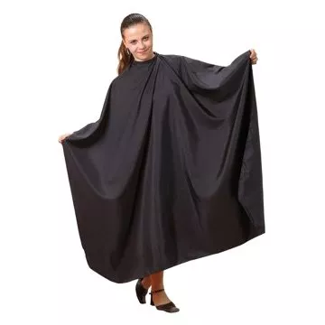 Fox Silky Line, peleryna fryzjerska czarna, duży rozmiar, DIRT-OFF, 128x150 cm