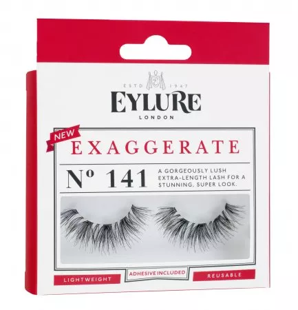 Eylure Exaggerate, sztuczne rzęsy z klejem, podwójna objętość, N 141