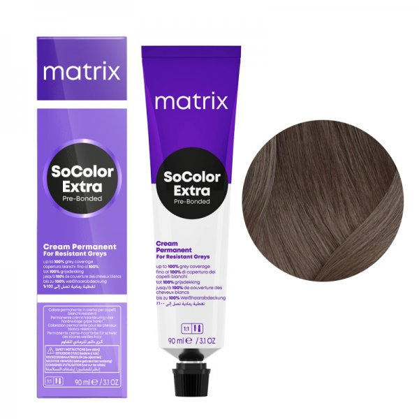 Matrix SoColor Extra Coverage, farba do krycia włosów siwych z technologią Pre-Bonded, 505NA, 90ml