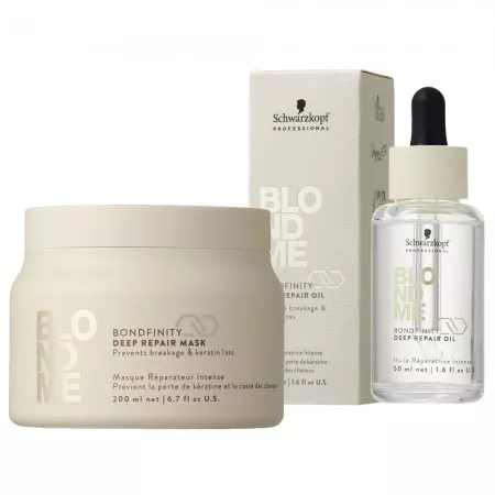 Schwarzkopf BlondMe Bondfinity, zestaw głęboko regenerujący włosy blond, maska + olejek