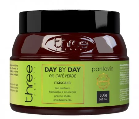 Three Therapy Cafe Verde Day by Day, maska antyoksydacyjna do włosów cienkich, 500g