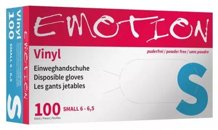Efalock, rękawiczki winylowe, bez pudru, rozmiar S, 100 sztuk