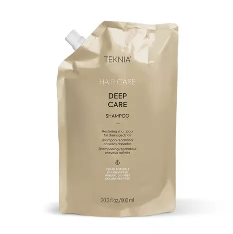 Lakme Teknia Deep Care, szampon odżywczy do włosów suchych i zniszczonych, refill, 600ml