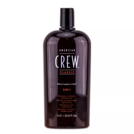 American Crew Classic, 3w1 szampon + odżywka + żel do kąpieli, 1000ml