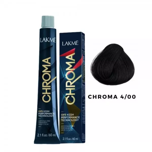 Lakme Chroma, farba do włosów o łagodnej formule, 4/00, 60ml