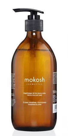 Mokosh, nawilżający żel do mycia ciała, drzewo sandałowe z bursztynem, 500g