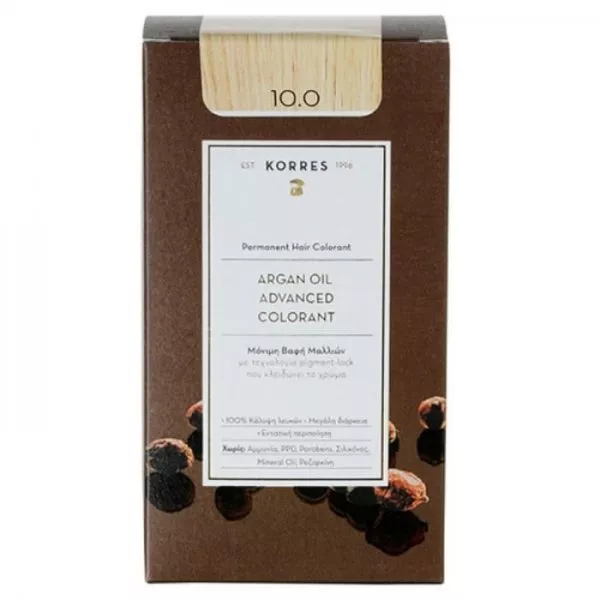 Korres Argan Oil, trwała farba do włosów, 10.0, 50ml