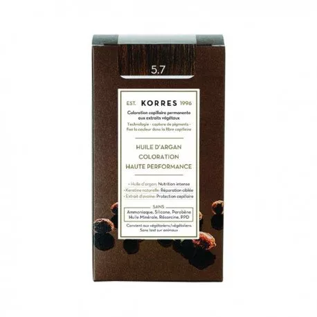 Korres Argan Oil, trwała farba do włosów, 5.7, 50ml