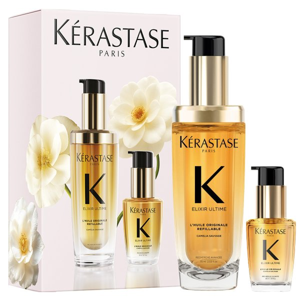 Kerastase Elixir Ultime Duo, zestaw prezentowy oryginalnych olejków do włosów, 75ml + 30ml