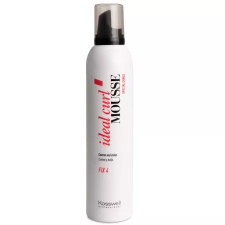 Kosswell Ideal Curl Mousse, pianka mocno utrwalająca włosy, idealna do lokków, 300ml